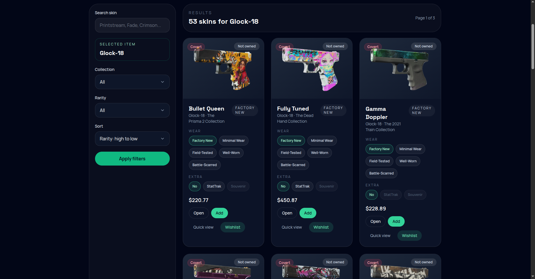 Item page screenshot