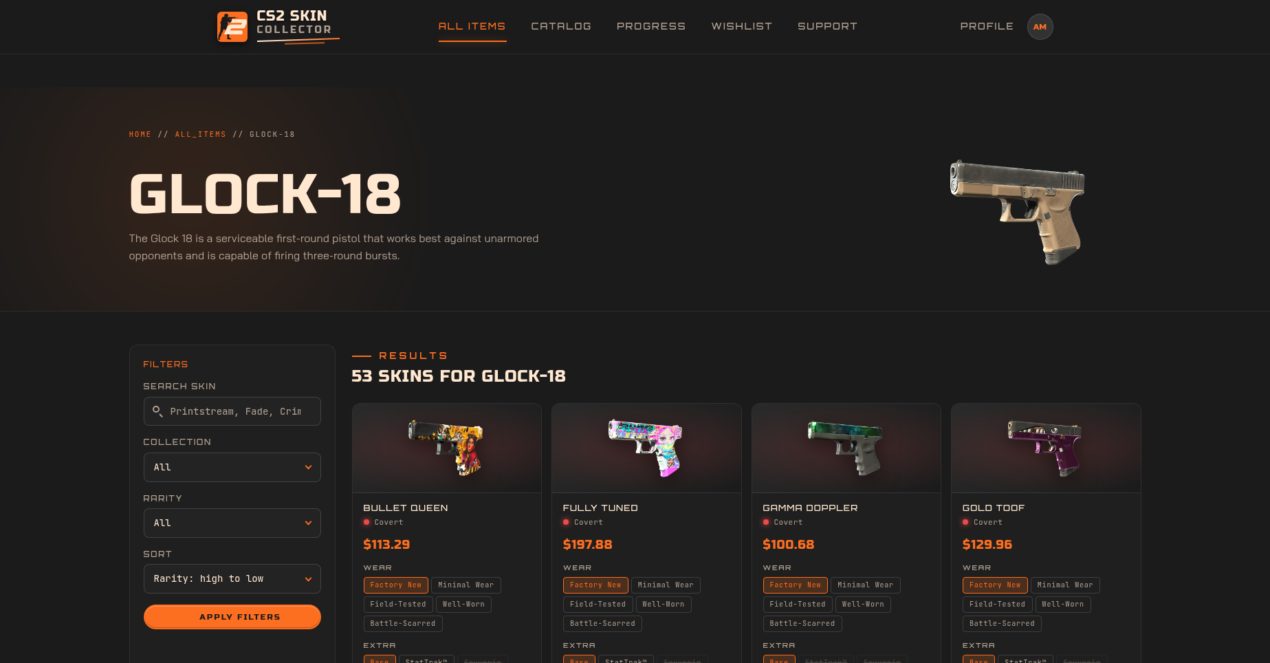 Item page screenshot