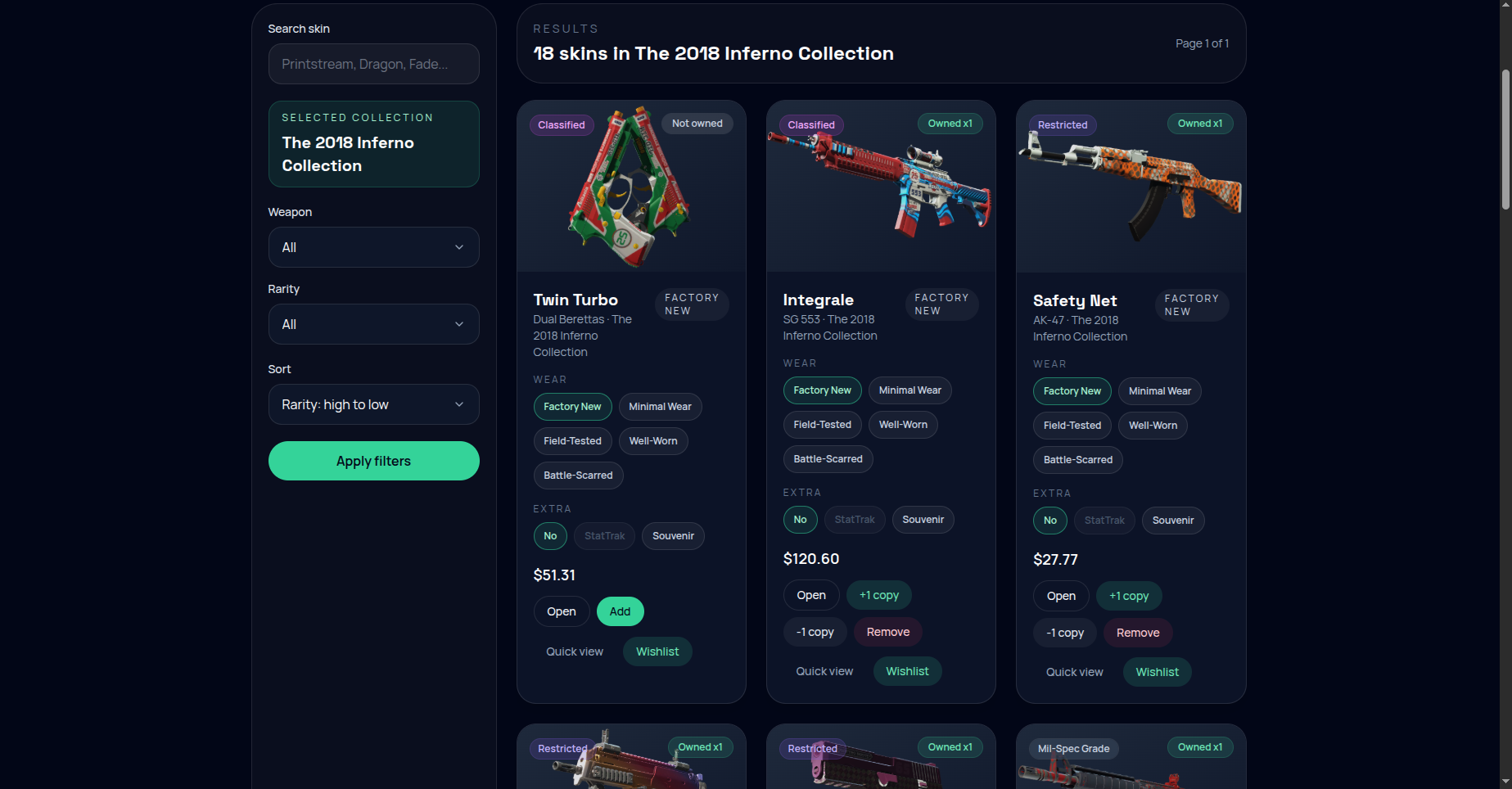 Collection page screenshot